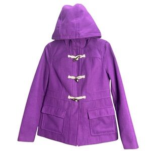 OLD NAVY Purple Hood Peacoat‎ size Small Women’s Wool Jacket Purple Coat